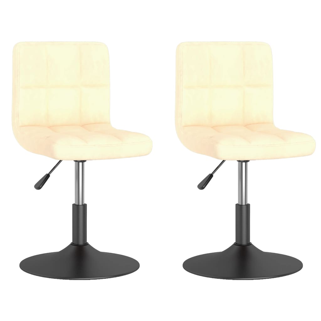 Eetkamerstoelen draaibaar 2 st fluweel crèmekleurig is nu te koop bij PeponiXL, paradijselijk wonen!