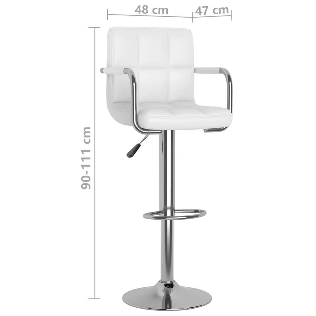 Barstoelen 2 st kunstleer wit is nu te koop bij PeponiXL, paradijselijk wonen!