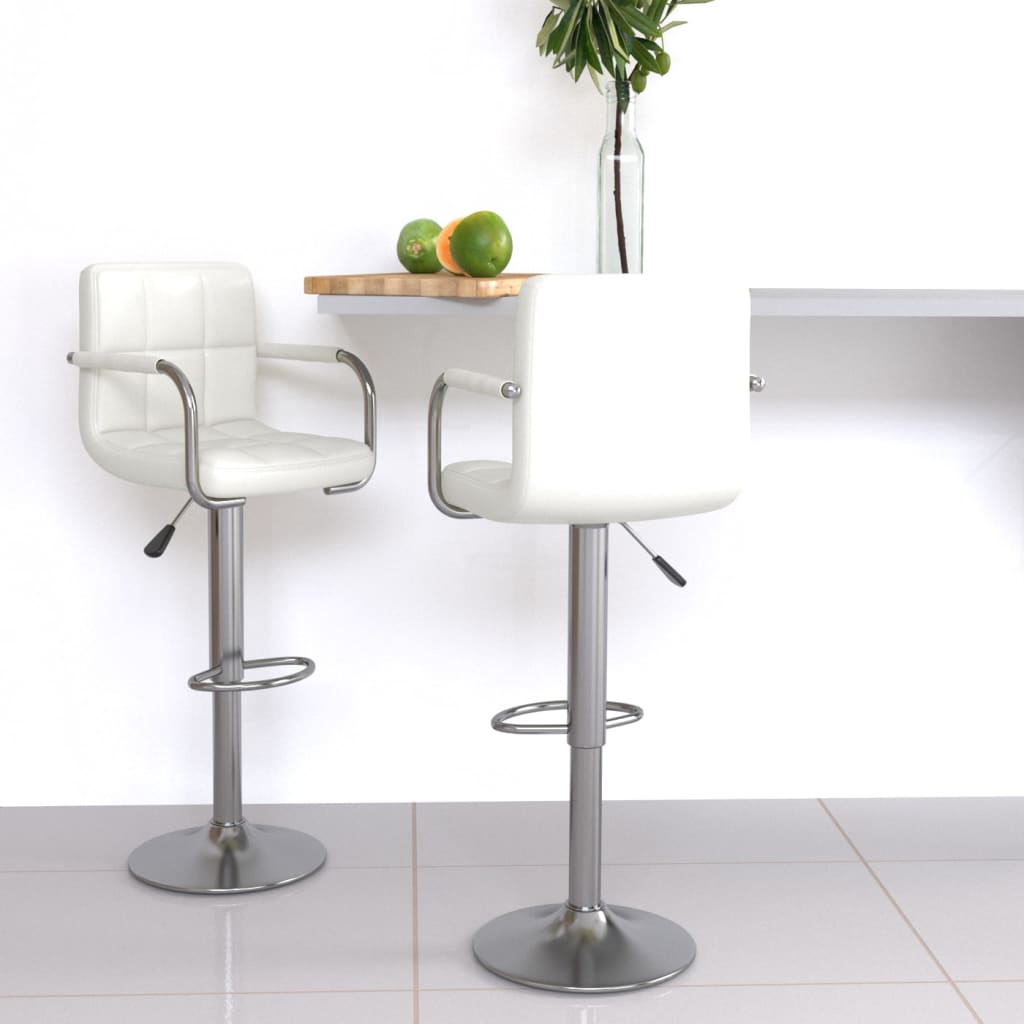 Barstoelen 2 st kunstleer wit is nu te koop bij PeponiXL, paradijselijk wonen!