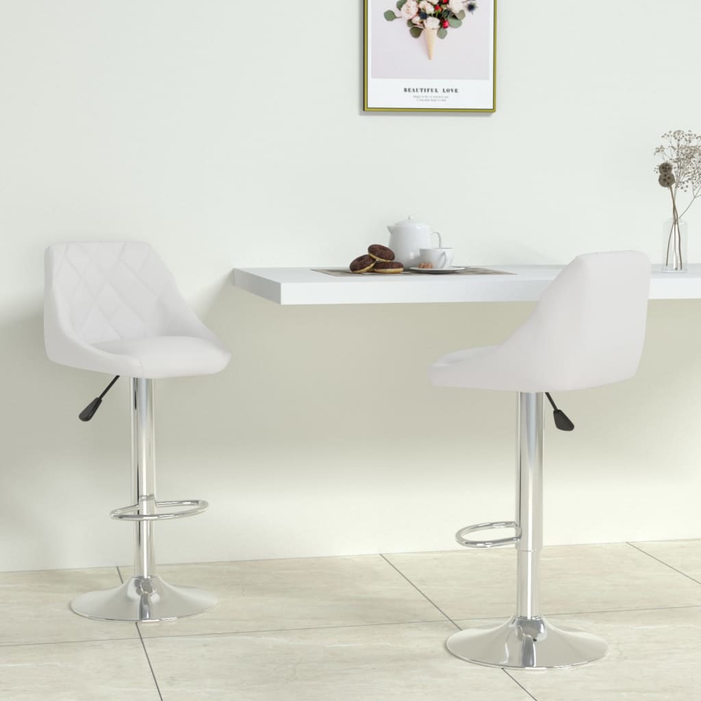 Barstoelen 2 st kunstleer wit is nu te koop bij PeponiXL, paradijselijk wonen!