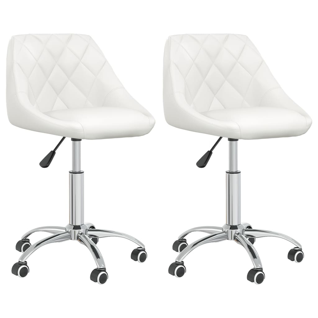 Eetkamerstoelen draaibaar 2 st kunstleer wit is nu te koop bij PeponiXL, paradijselijk wonen!