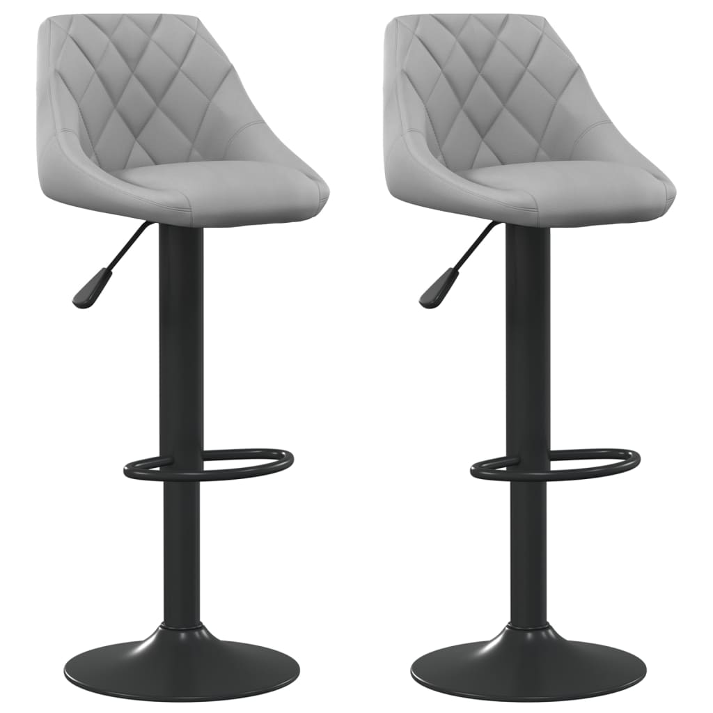 Barkrukken 2 st fluweel lichtgrijs is nu te koop bij PeponiXL, paradijselijk wonen!