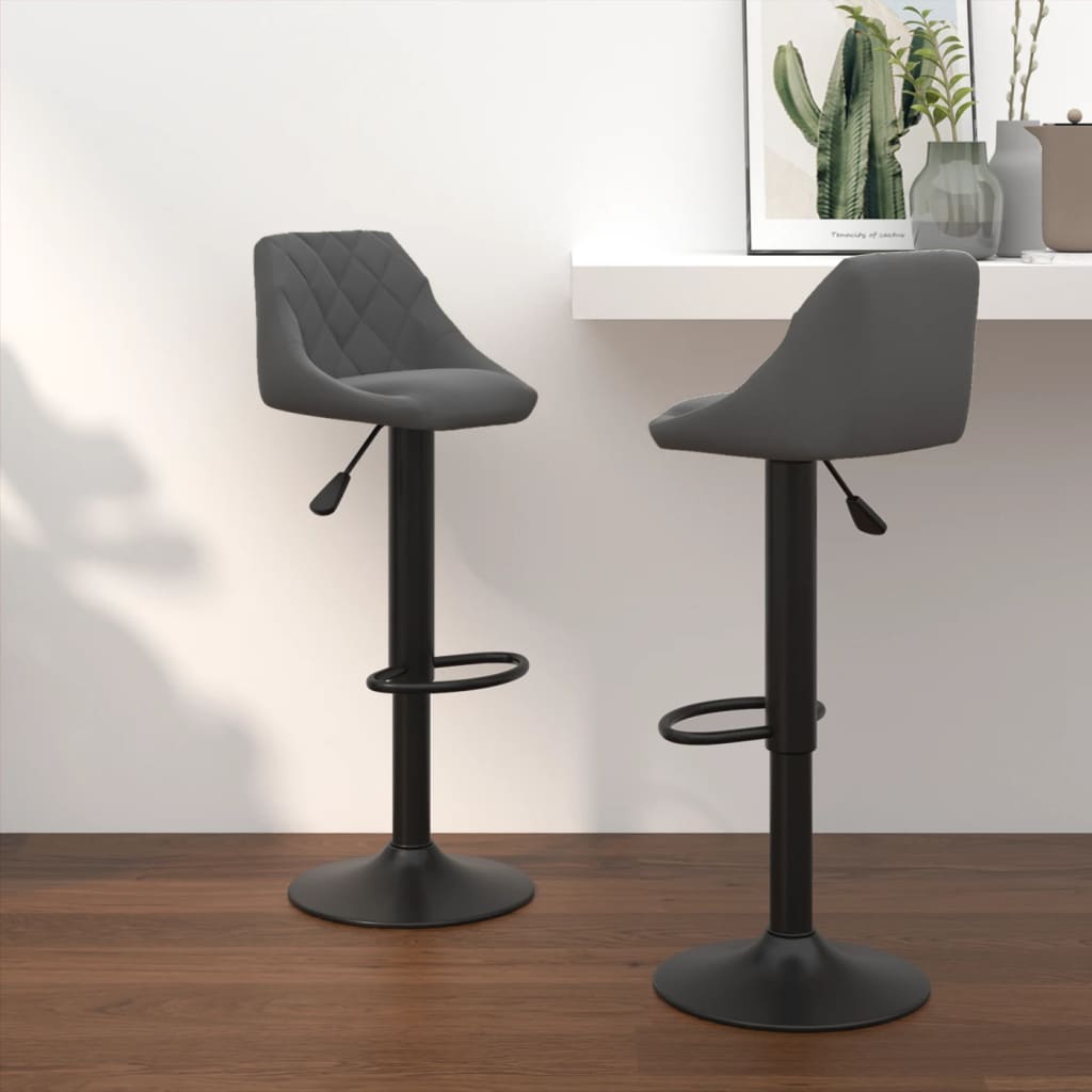 Barkrukken 2 st fluweel donkergrijs is nu te koop bij PeponiXL, paradijselijk wonen!