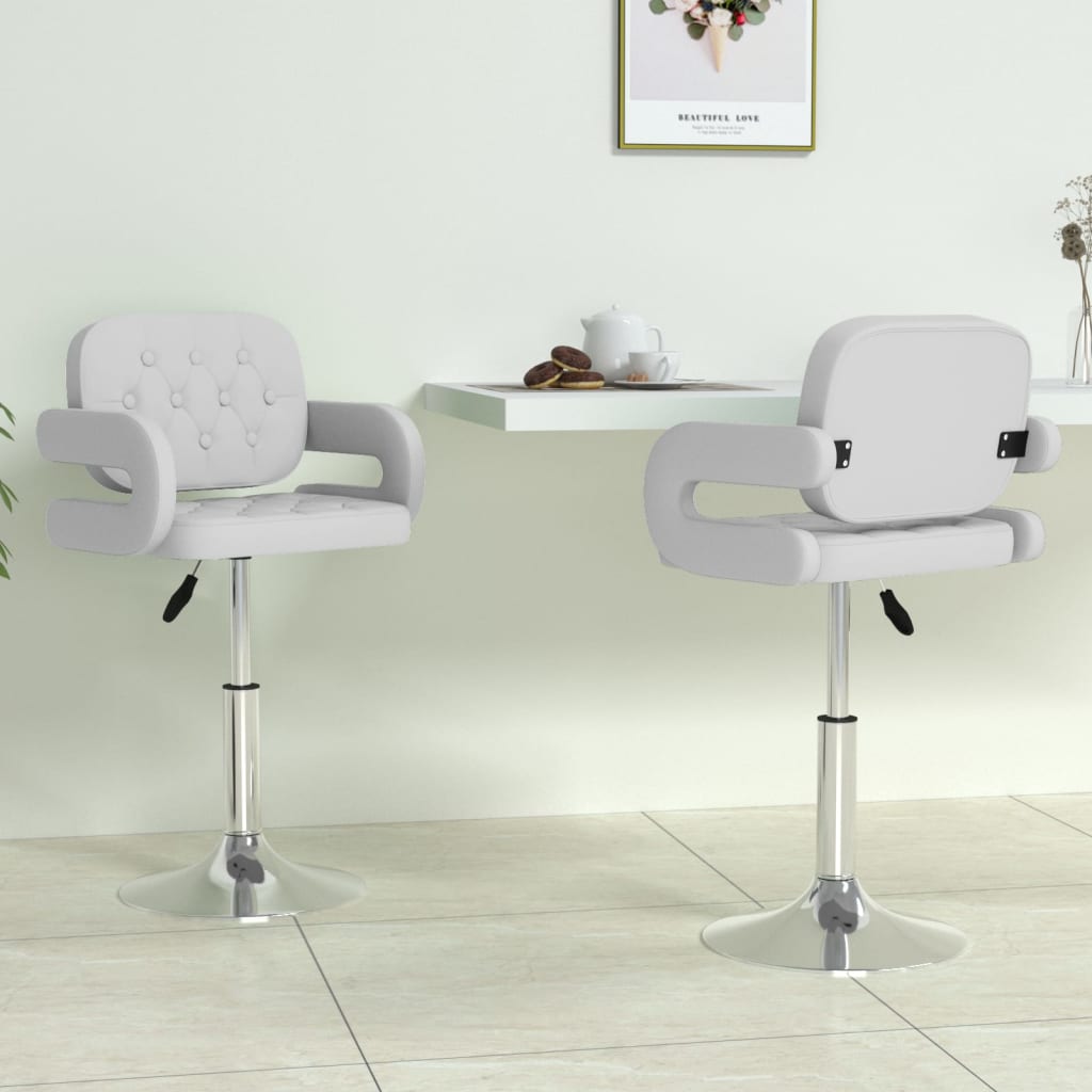 Eetkamerstoelen draaibaar 2 st kunstleer wit is nu te koop bij PeponiXL, paradijselijk wonen!