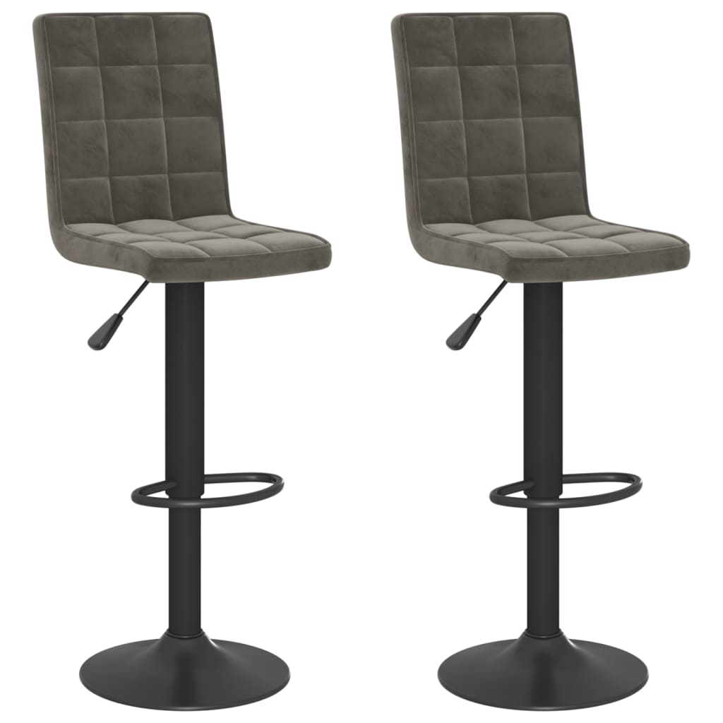 Barkrukken 2 st fluweel donkergrijs is nu te koop bij PeponiXL, paradijselijk wonen!