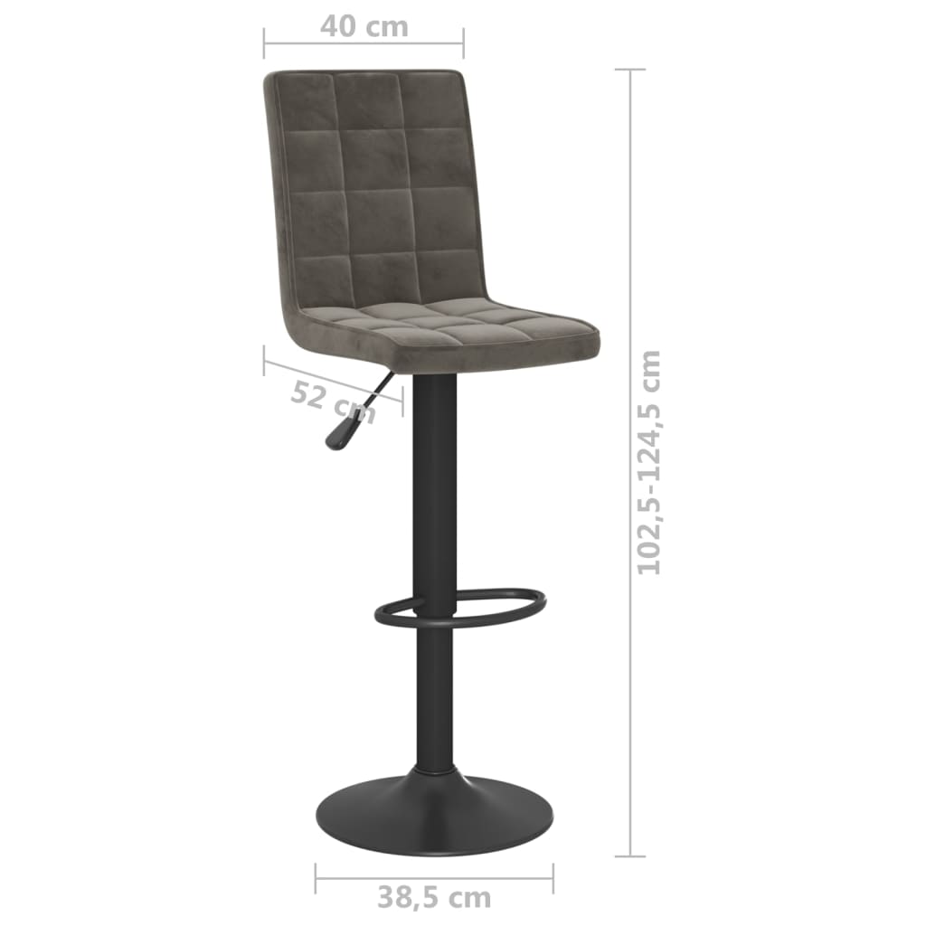 Barkrukken 2 st fluweel donkergrijs is nu te koop bij PeponiXL, paradijselijk wonen!