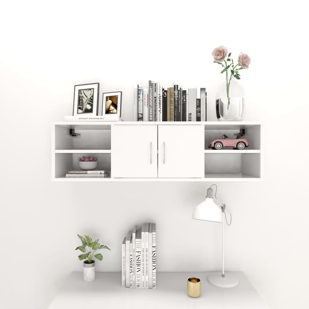 Wandschap 102x30x29 cm bewerkt hout wit is nu te koop bij PeponiXL, paradijselijk wonen!