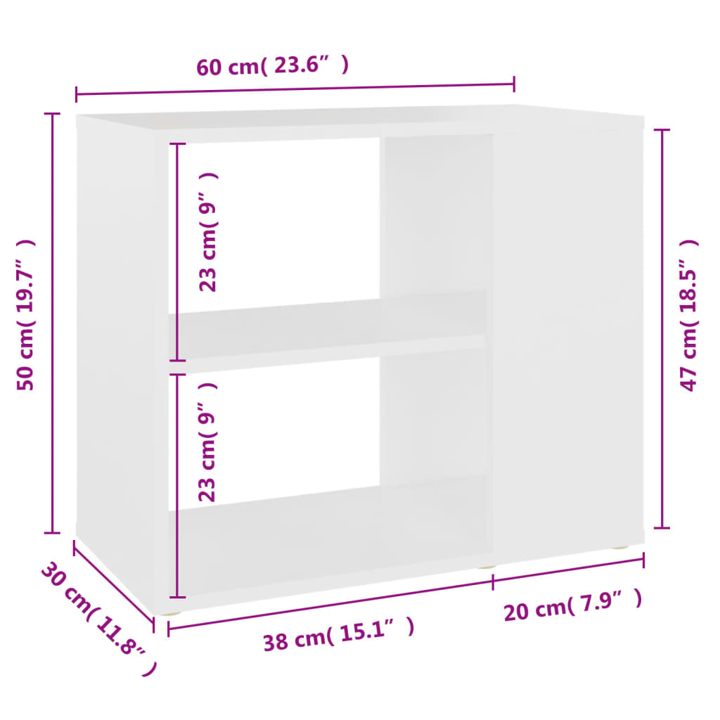 Bijzetkast 60x30x50 cm bewerkt hout wit is nu te koop bij PeponiXL, paradijselijk wonen!