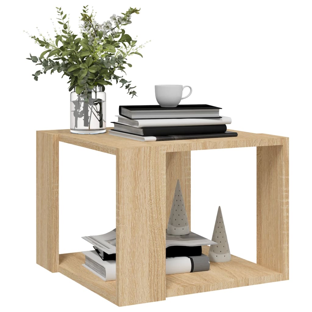 Salontafel 40x40x30 cm bewerkt hout sonoma eikenkleurig is nu te koop bij PeponiXL, paradijselijk wonen!