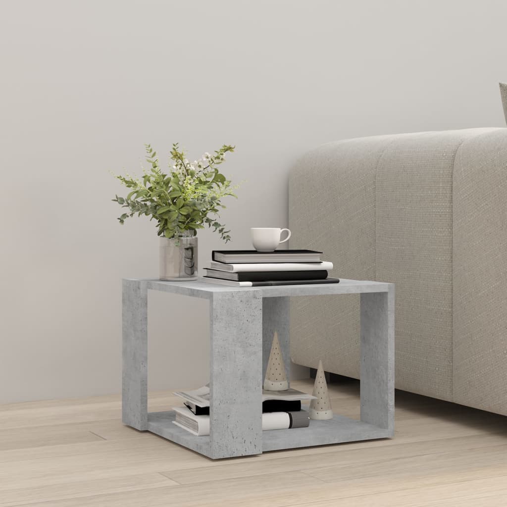 Salontafel 40x40x30 cm bewerkt hout betongrijs is nu te koop bij PeponiXL, paradijselijk wonen!