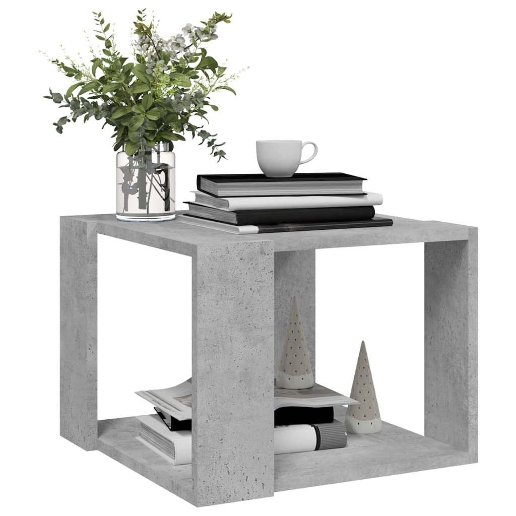 Salontafel 40x40x30 cm bewerkt hout betongrijs is nu te koop bij PeponiXL, paradijselijk wonen!