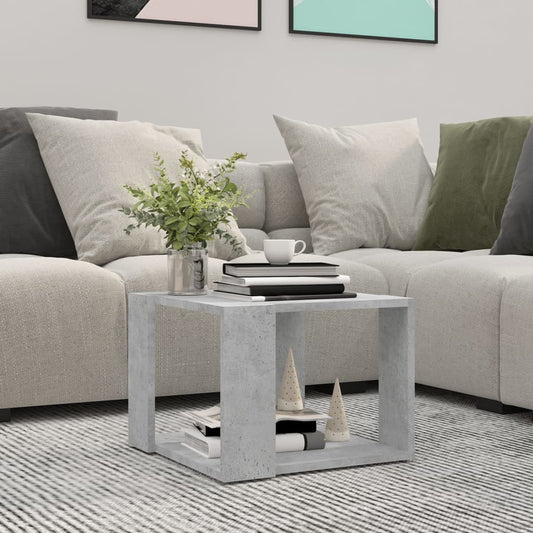 Salontafel 40x40x30 cm bewerkt hout betongrijs is nu te koop bij PeponiXL, paradijselijk wonen!