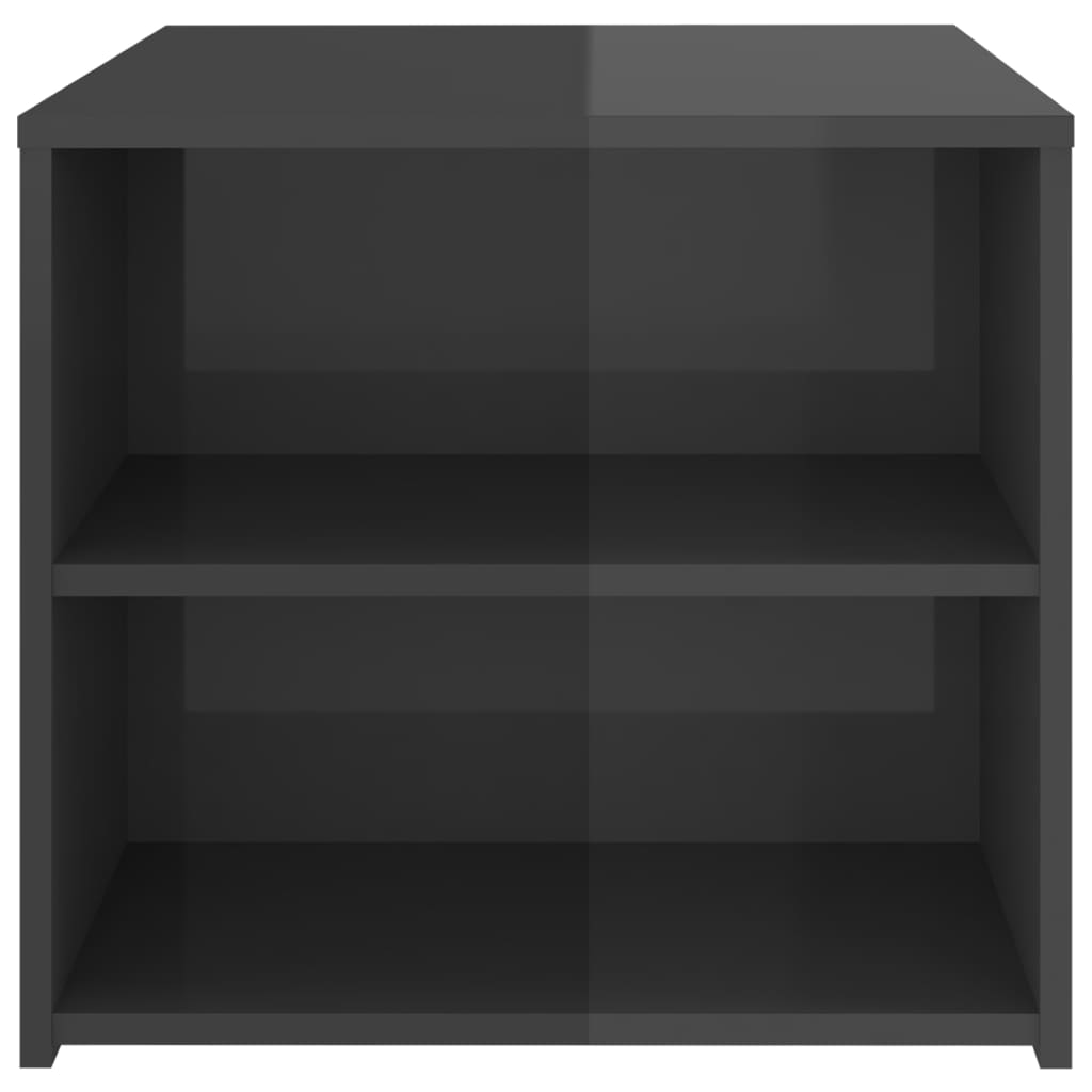 Bijzettafel 50x50x45 cm bewerkt hout hoogglans grijs is nu te koop bij PeponiXL, paradijselijk wonen!