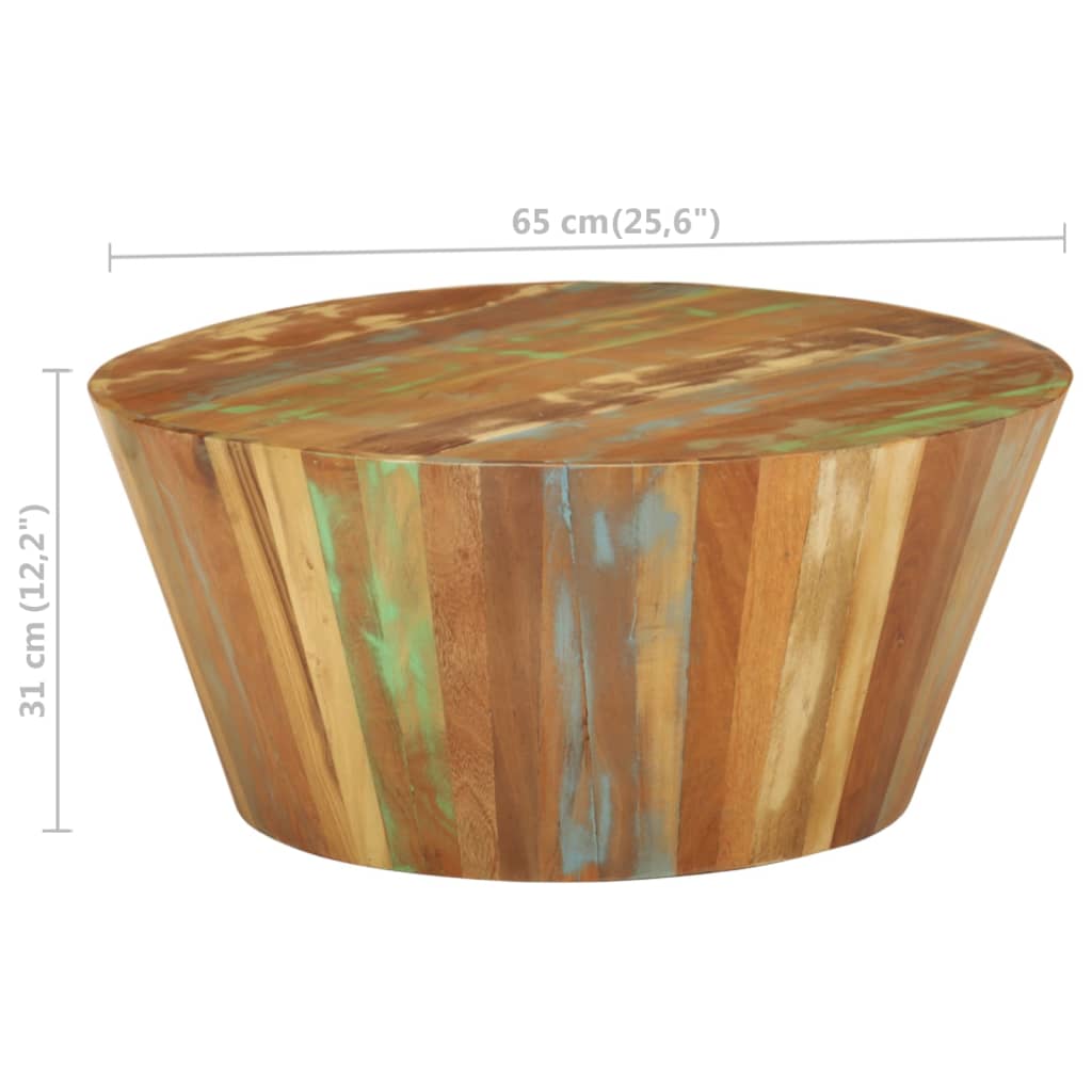 Salontafel Ø65x31 cm massief gerecycled hout is nu te koop bij PeponiXL, paradijselijk wonen!
