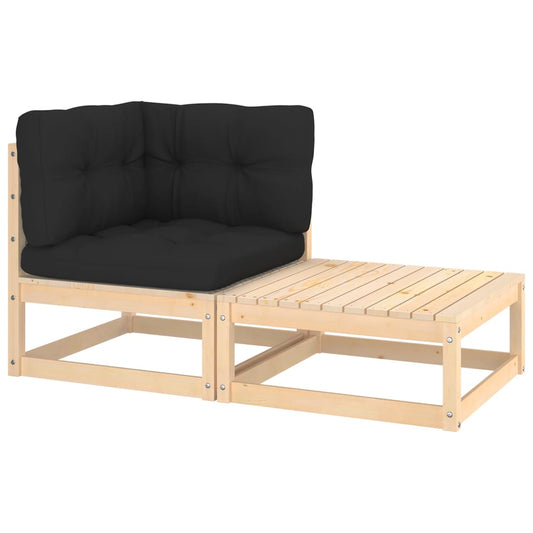 2-delige Loungeset met kussens massief grenenhout is nu te koop bij PeponiXL, paradijselijk wonen!