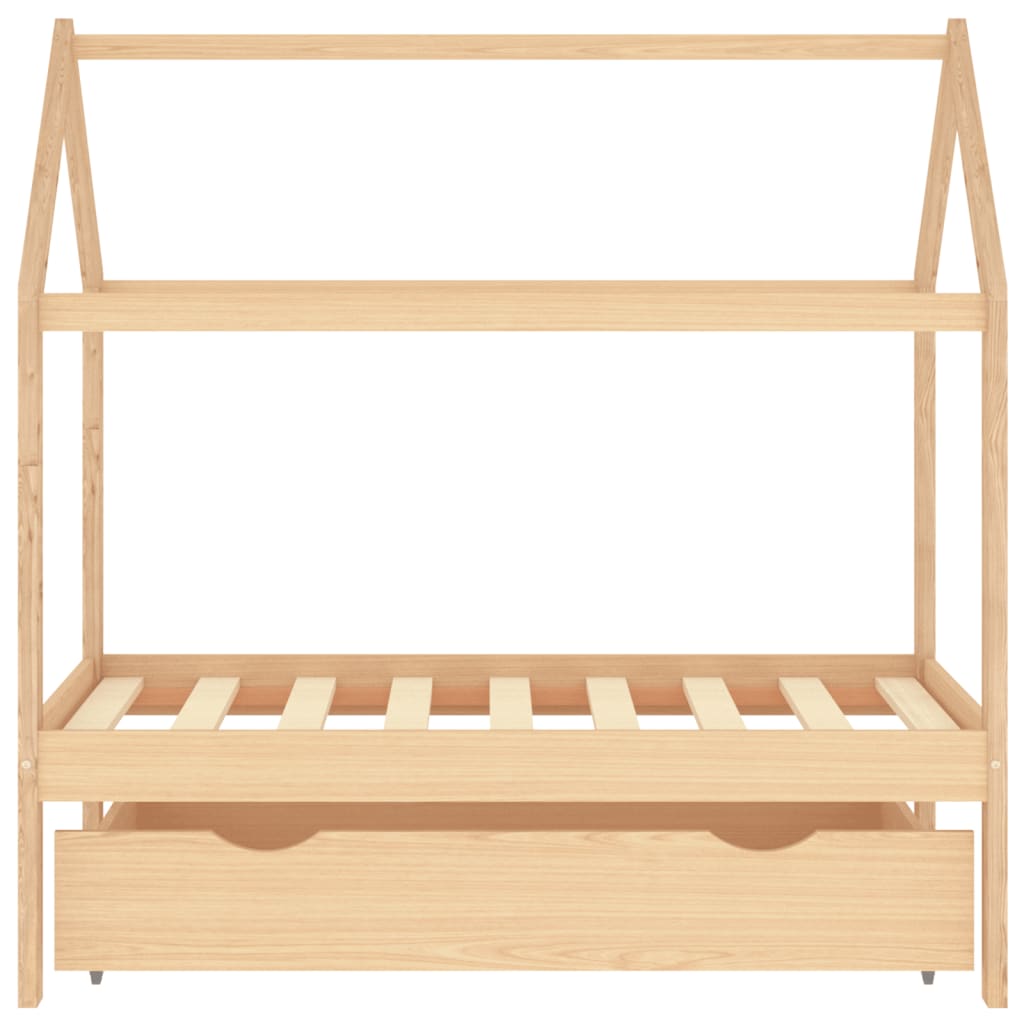 Kinderbedframe met lade massief grenenhout 70x140 cm is nu te koop bij PeponiXL, paradijselijk wonen!