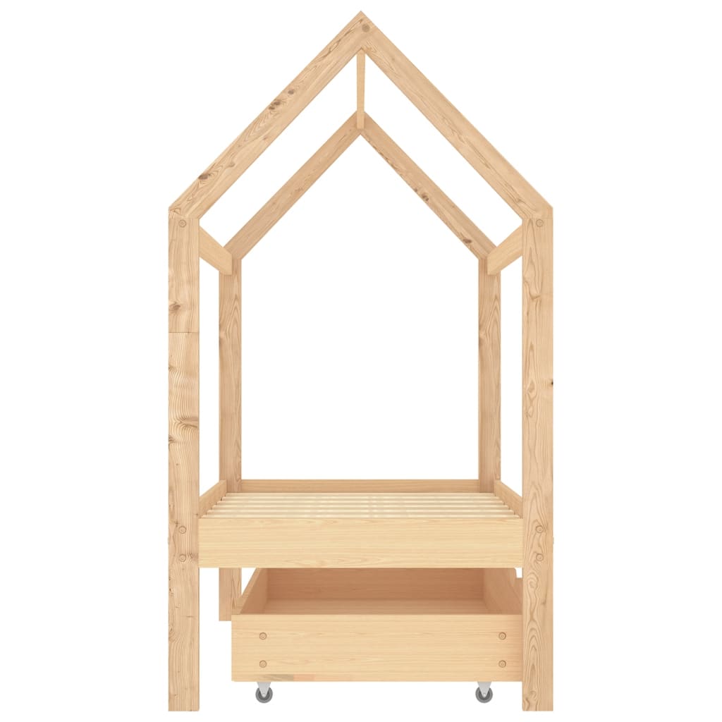 Kinderbedframe met lade massief grenenhout 70x140 cm is nu te koop bij PeponiXL, paradijselijk wonen!