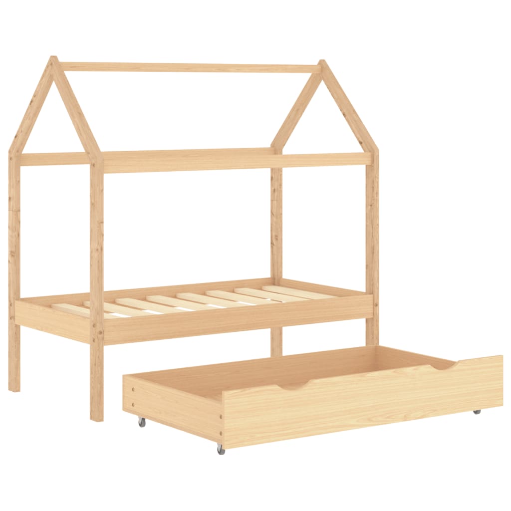 Kinderbedframe met lade massief grenenhout 70x140 cm is nu te koop bij PeponiXL, paradijselijk wonen!