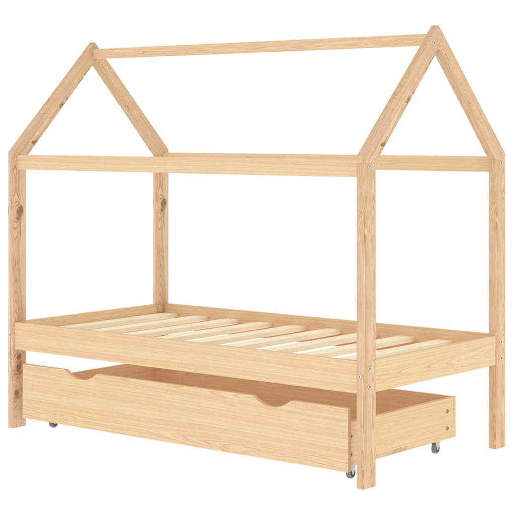 Kinderbedframe met lade massief grenenhout 80x160 cm is nu te koop bij PeponiXL, paradijselijk wonen!