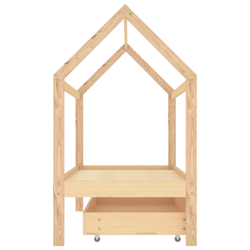 Kinderbedframe met lade massief grenenhout 80x160 cm is nu te koop bij PeponiXL, paradijselijk wonen!