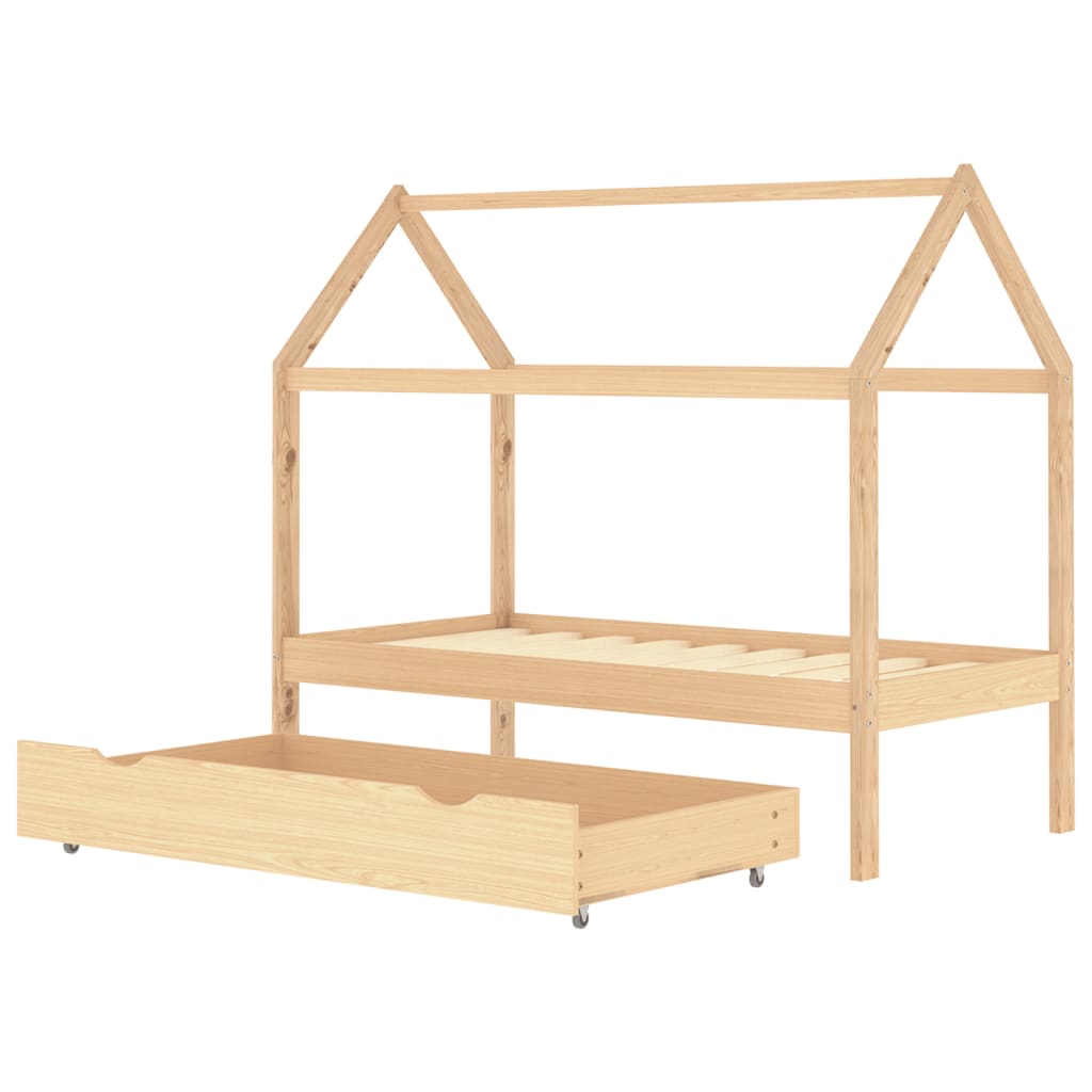 Kinderbedframe met lade massief grenenhout 80x160 cm is nu te koop bij PeponiXL, paradijselijk wonen!