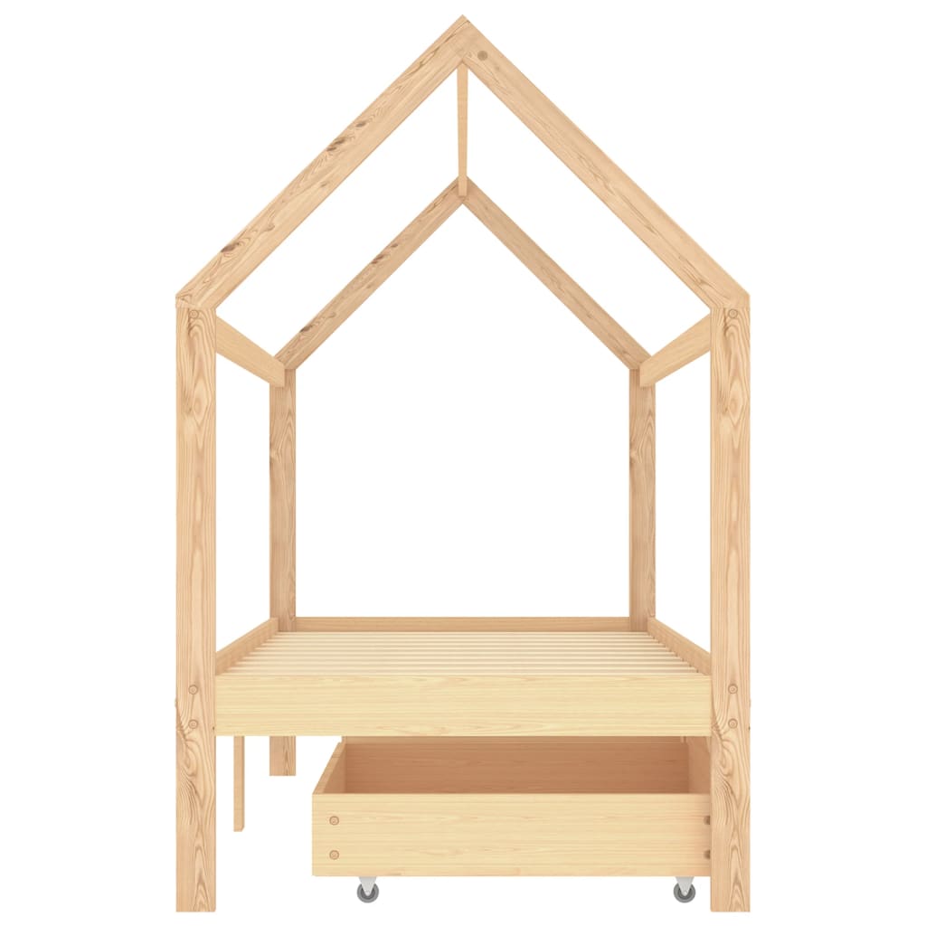 Kinderbedframe met lades massief grenenhout 90x200 cm is nu te koop bij PeponiXL, paradijselijk wonen!