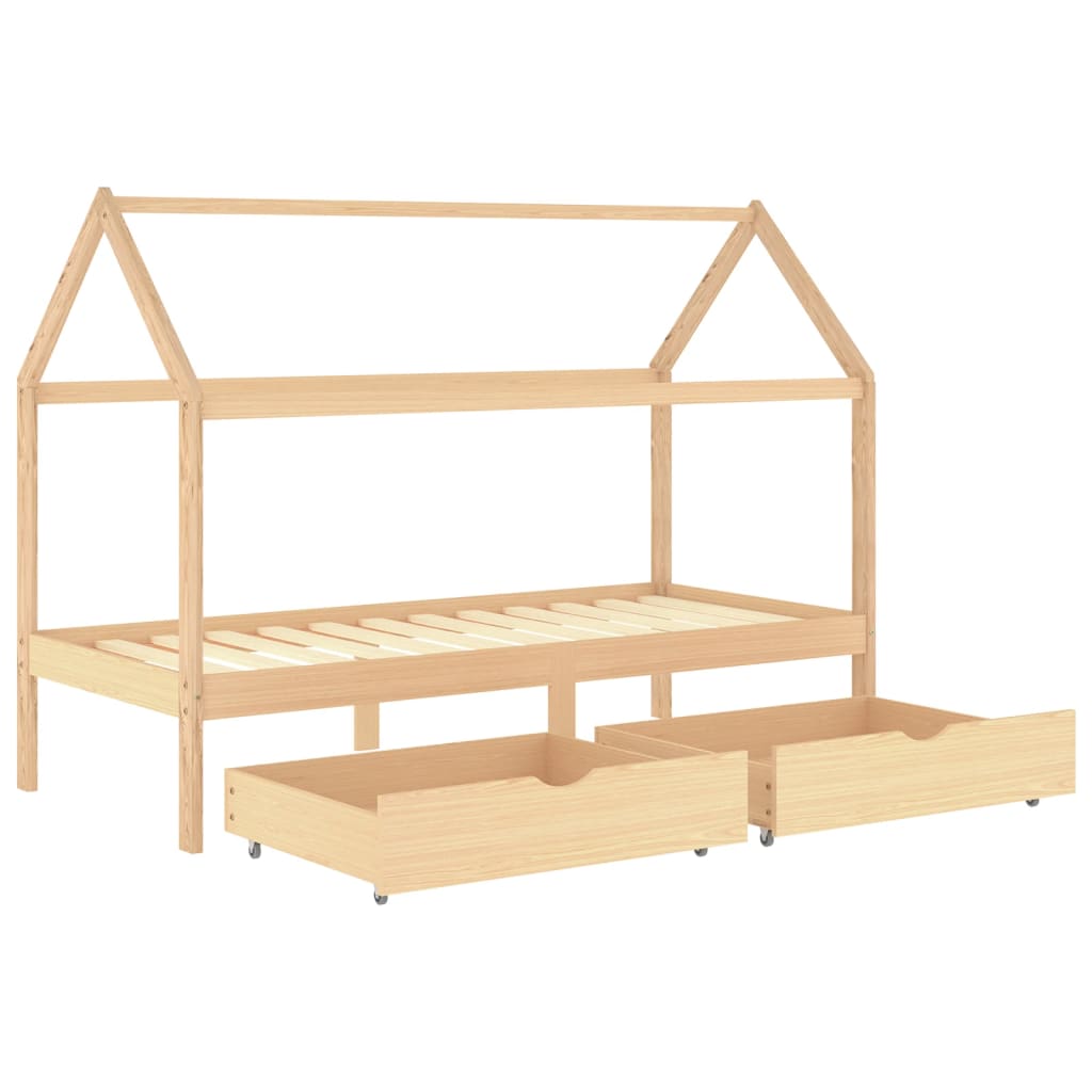 Kinderbedframe met lades massief grenenhout 90x200 cm is nu te koop bij PeponiXL, paradijselijk wonen!