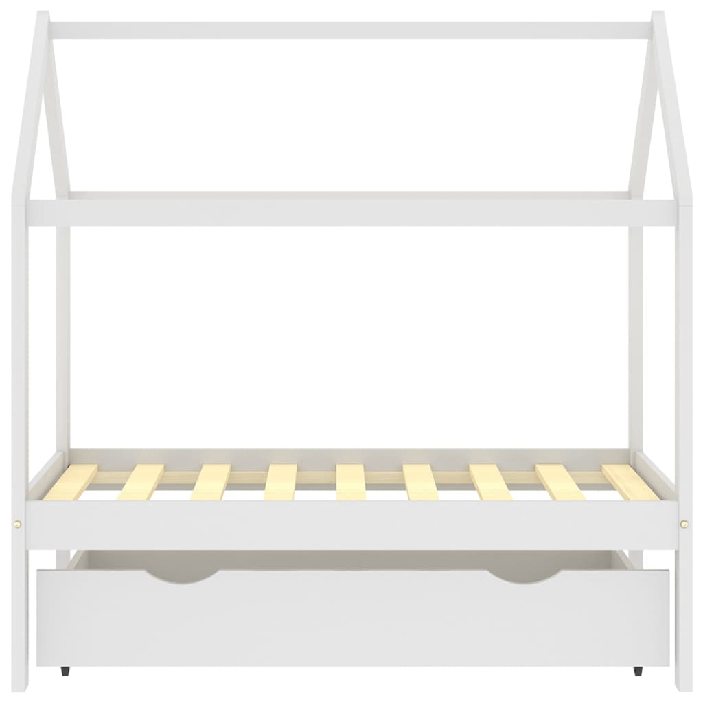 Kinderbedframe met lade massief grenenhout 70x140 cm wit is nu te koop bij PeponiXL, paradijselijk wonen!