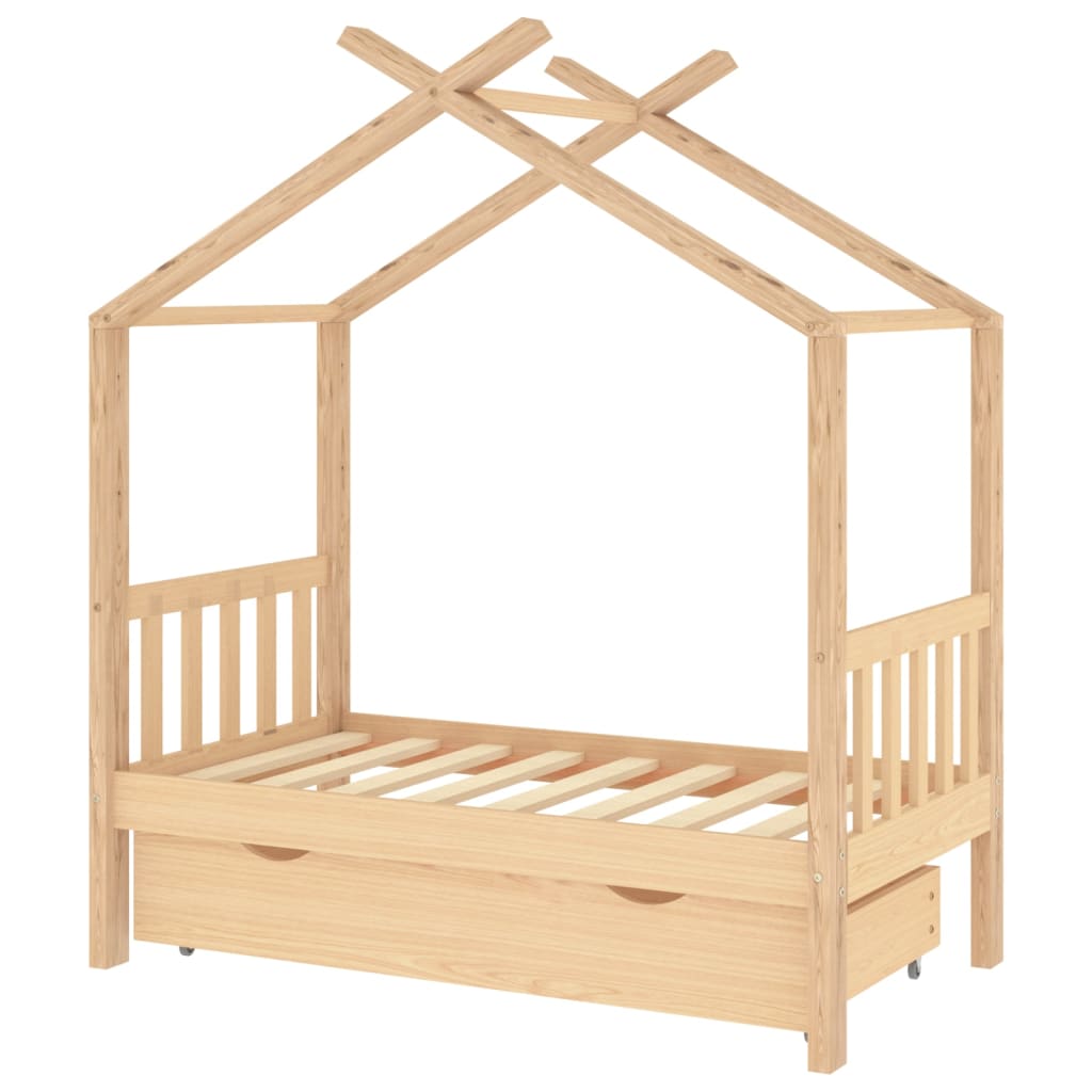 Kinderbedframe met lade massief grenenhout 70x140 cm is nu te koop bij PeponiXL, paradijselijk wonen!
