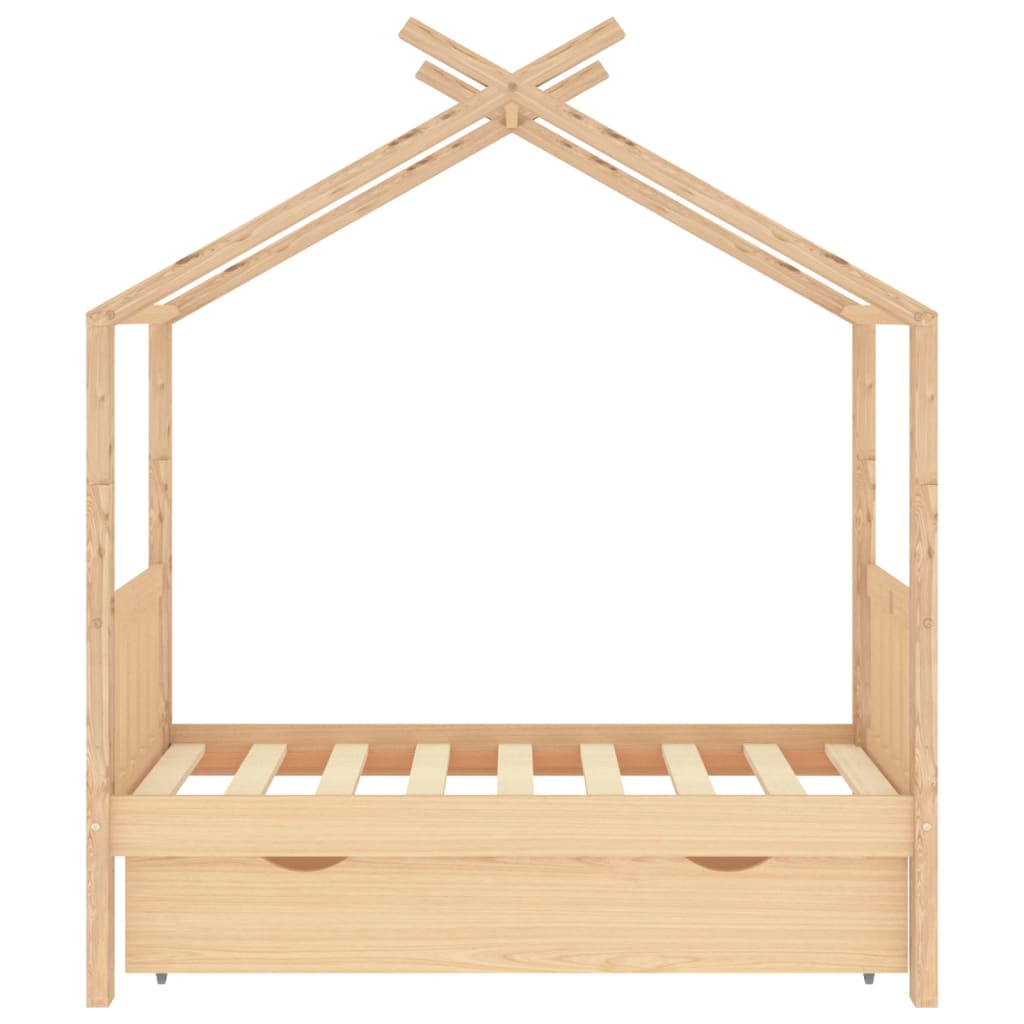 Kinderbedframe met lade massief grenenhout 70x140 cm is nu te koop bij PeponiXL, paradijselijk wonen!
