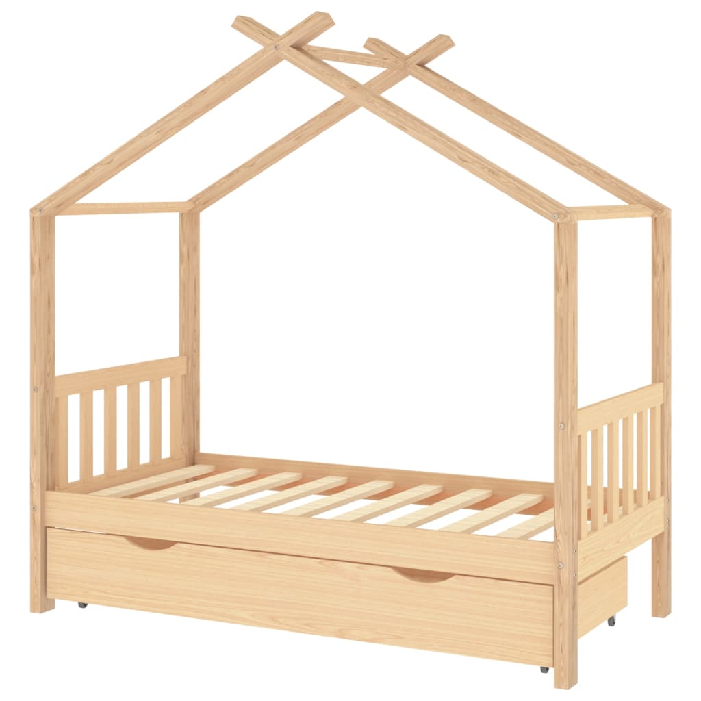 Kinderbedframe met lade massief grenenhout 80x160 cm is nu te koop bij PeponiXL, paradijselijk wonen!