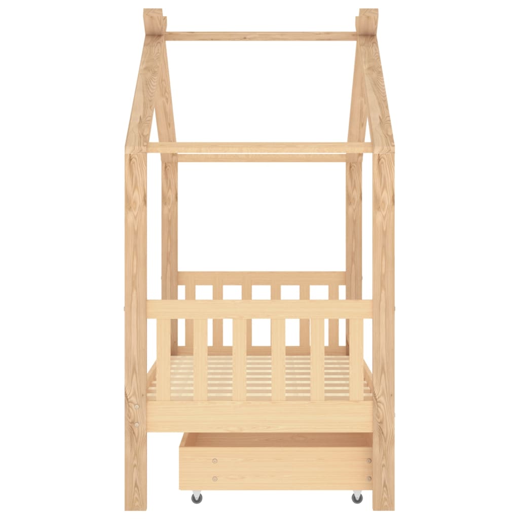 Kinderbedframe met lade massief grenenhout 80x160 cm is nu te koop bij PeponiXL, paradijselijk wonen!