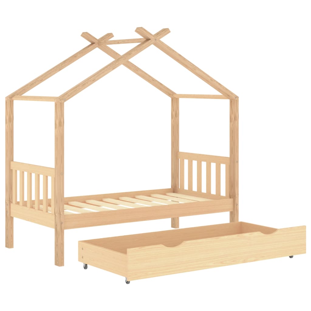 Kinderbedframe met lade massief grenenhout 80x160 cm is nu te koop bij PeponiXL, paradijselijk wonen!