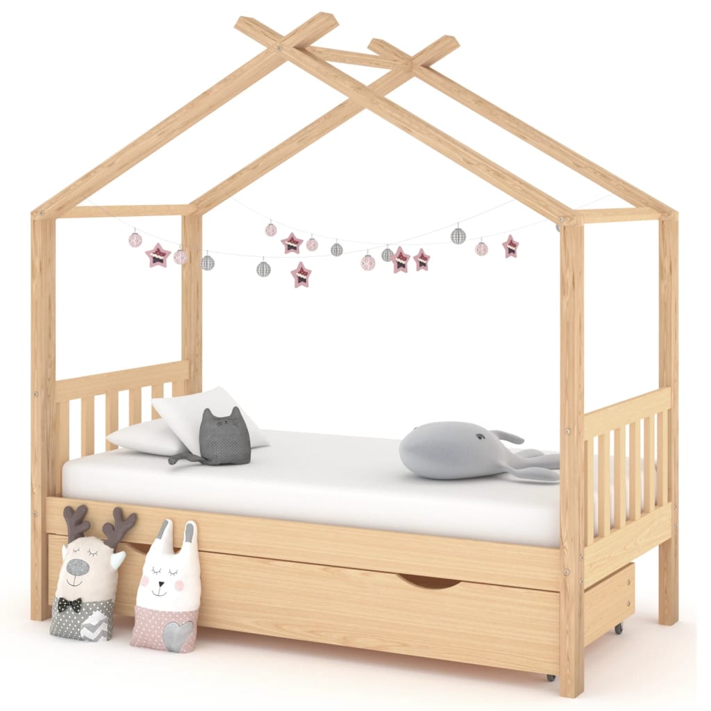 Kinderbedframe met lade massief grenenhout 80x160 cm is nu te koop bij PeponiXL, paradijselijk wonen!
