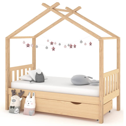 Kinderbedframe met lade massief grenenhout 80x160 cm is nu te koop bij PeponiXL, paradijselijk wonen!