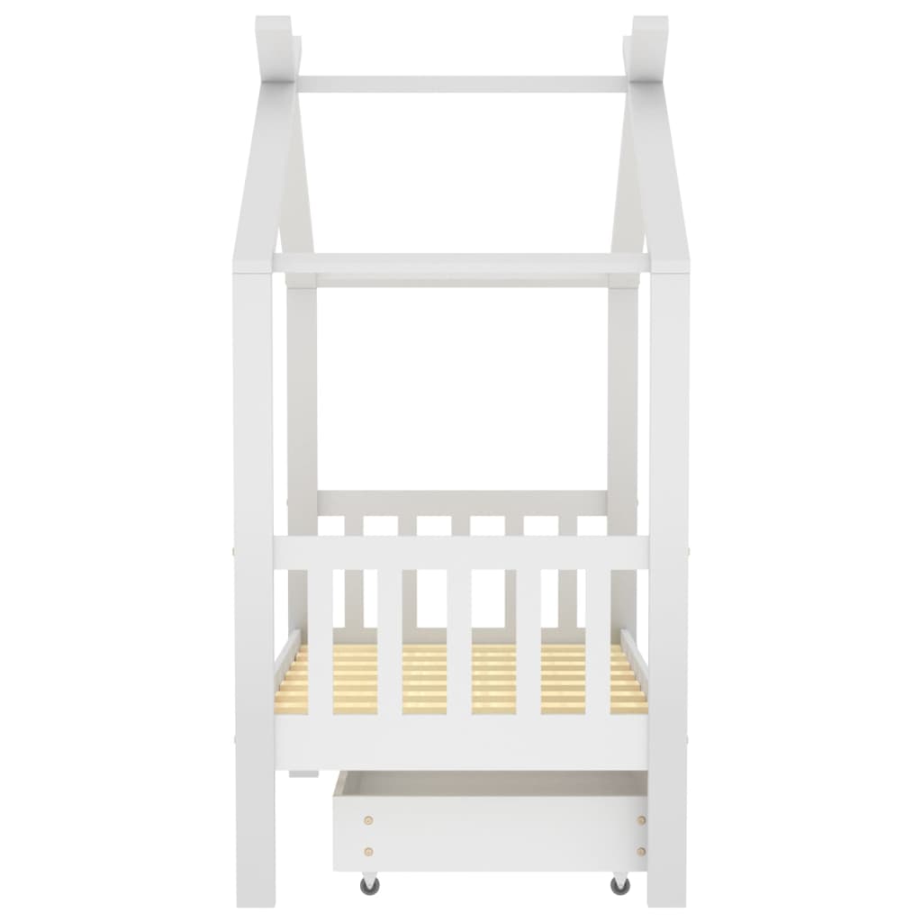 Kinderbedframe met lade massief grenenhout 70x140 cm wit is nu te koop bij PeponiXL, paradijselijk wonen!