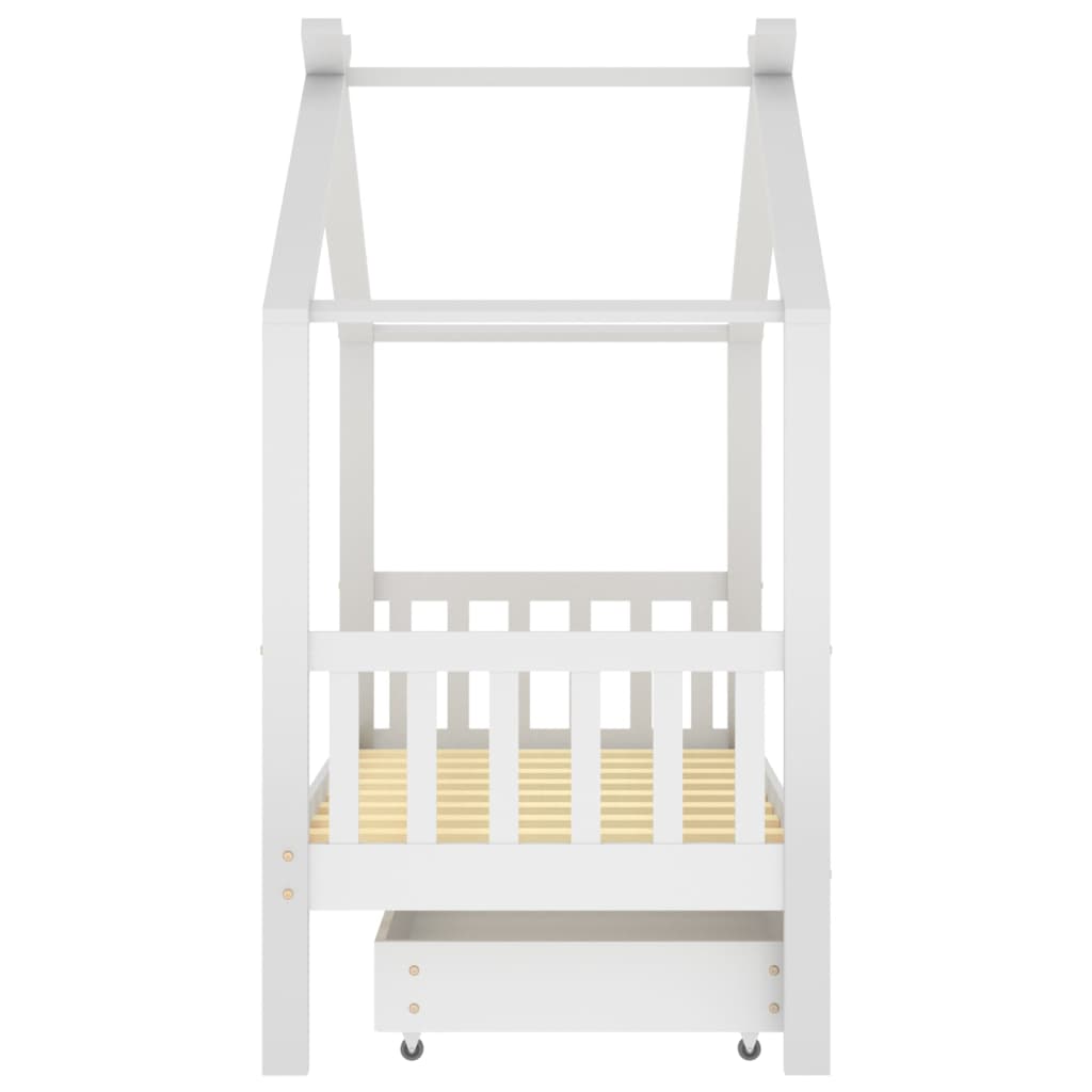 Kinderbedframe met lade massief grenenhout wit 80x160 cm is nu te koop bij PeponiXL, paradijselijk wonen!