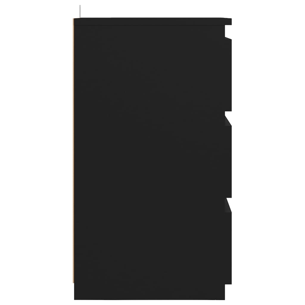 Nachtkastje 40x35x62,5 cm bewerkt hout zwart is nu te koop bij PeponiXL, paradijselijk wonen!