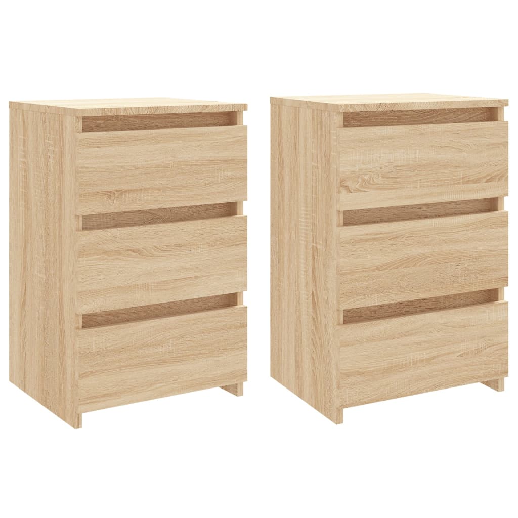 Nachtkastjes 2 st 40x35x62,5 cm bewerkt hout sonoma eikenkleur is nu te koop bij PeponiXL, paradijselijk wonen!