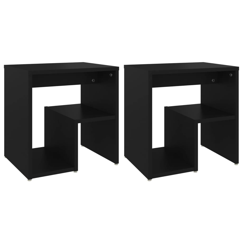 Nachtkastjes 2 st 40x30x40 cm bewerkt hout zwart is nu te koop bij PeponiXL, paradijselijk wonen!