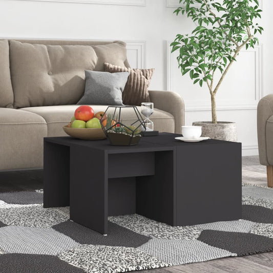 Salontafels 4 st 33x33x33 cm bewerkt hout grijs is nu te koop bij PeponiXL, paradijselijk wonen!
