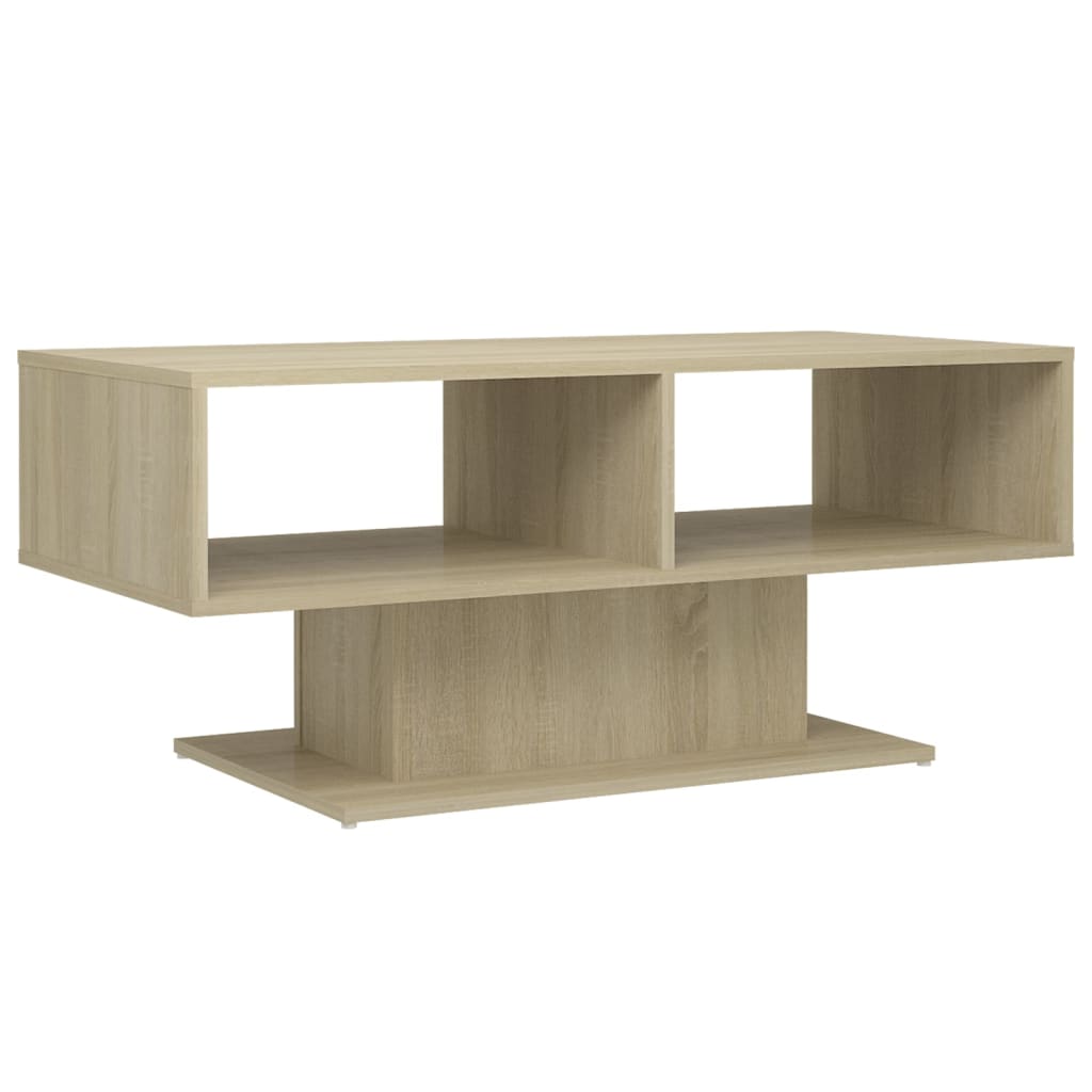 Salontafel 103,5x50x44,5 cm bewerkt hout sonoma eikenkleurig is nu te koop bij PeponiXL, paradijselijk wonen!