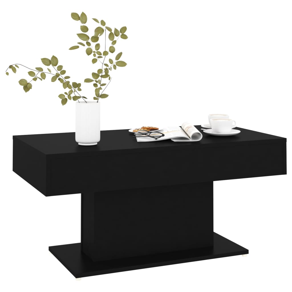 Salontafel 96x50x45 cm bewerkt hout zwart is nu te koop bij PeponiXL, paradijselijk wonen!