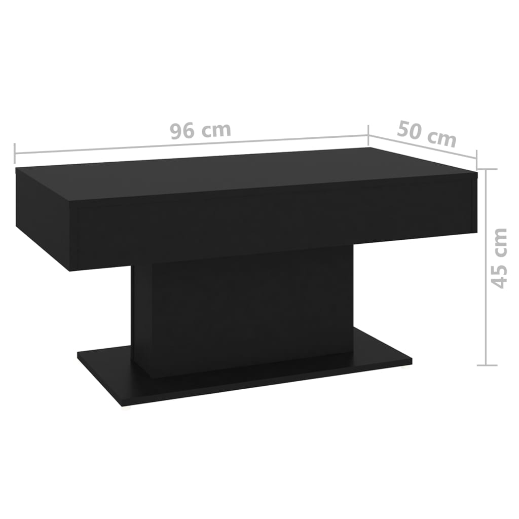 Salontafel 96x50x45 cm bewerkt hout zwart is nu te koop bij PeponiXL, paradijselijk wonen!