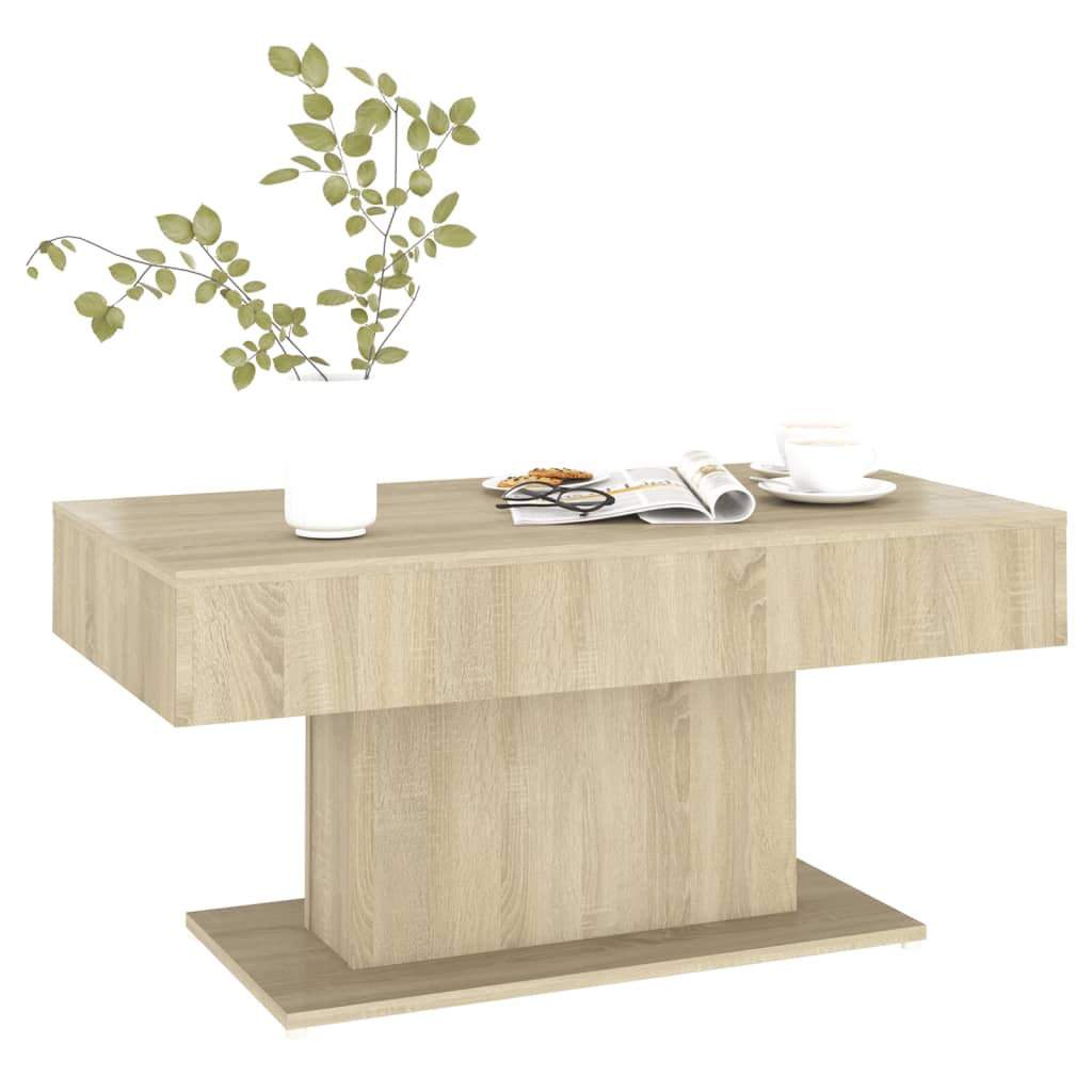 Salontafel 96x50x45 cm bewerkt hout sonoma eikenkleurig is nu te koop bij PeponiXL, paradijselijk wonen!