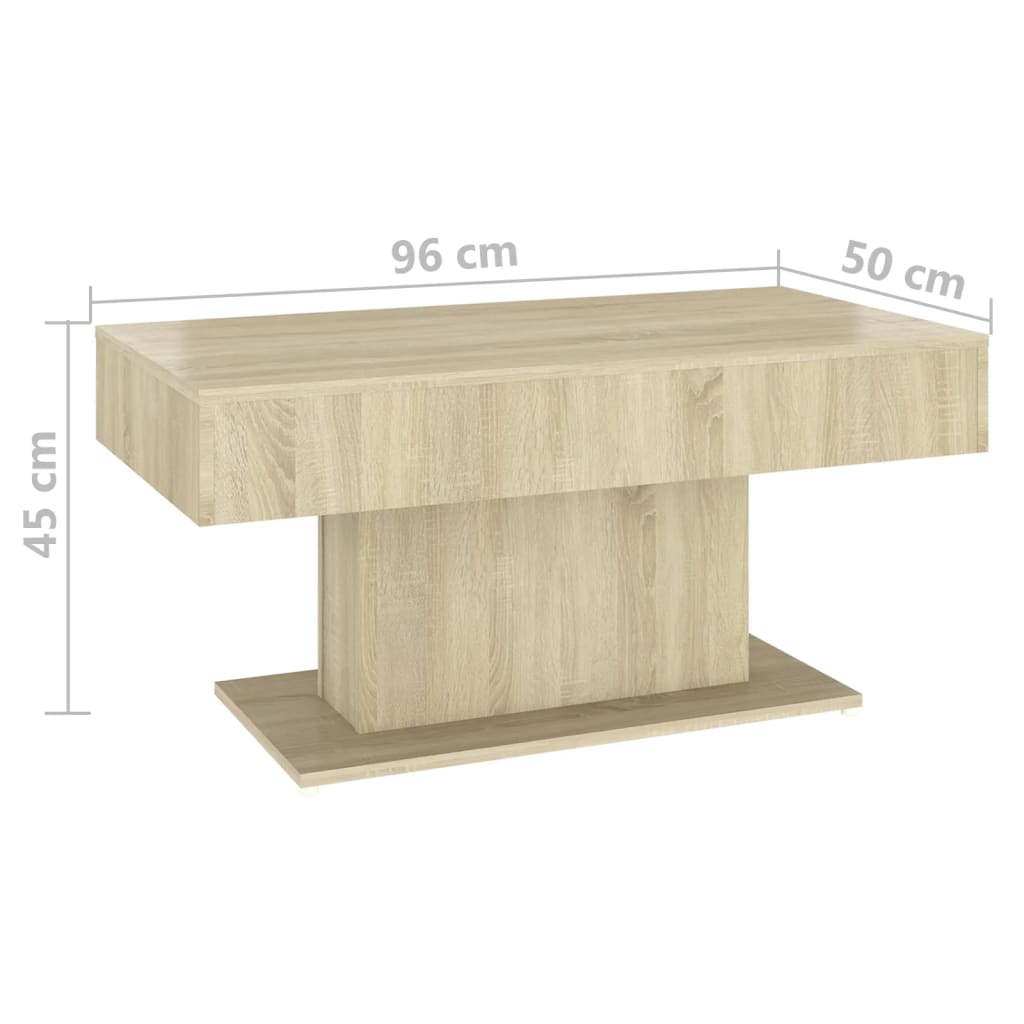Salontafel 96x50x45 cm bewerkt hout sonoma eikenkleurig is nu te koop bij PeponiXL, paradijselijk wonen!