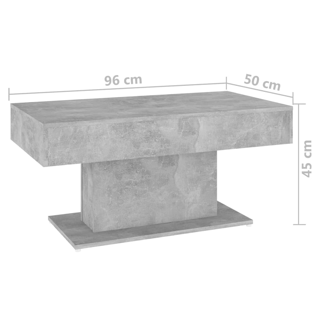 Salontafel 96x50x45 cm bewerkt hout betongrijs is nu te koop bij PeponiXL, paradijselijk wonen!