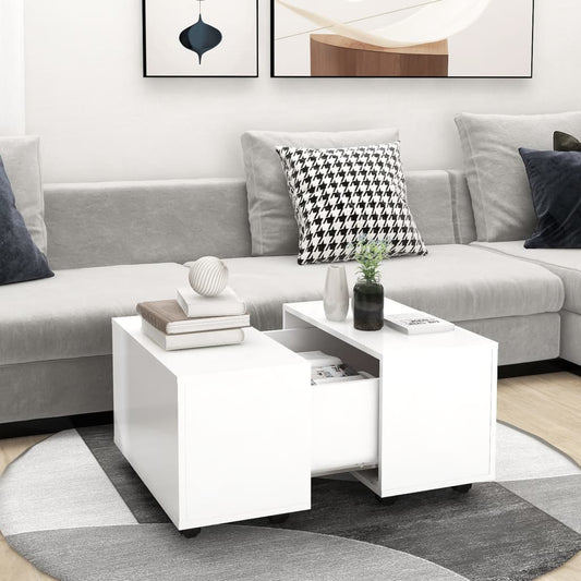 Salontafel 60x60x38 cm bewerkt hout wit is nu te koop bij PeponiXL, paradijselijk wonen!