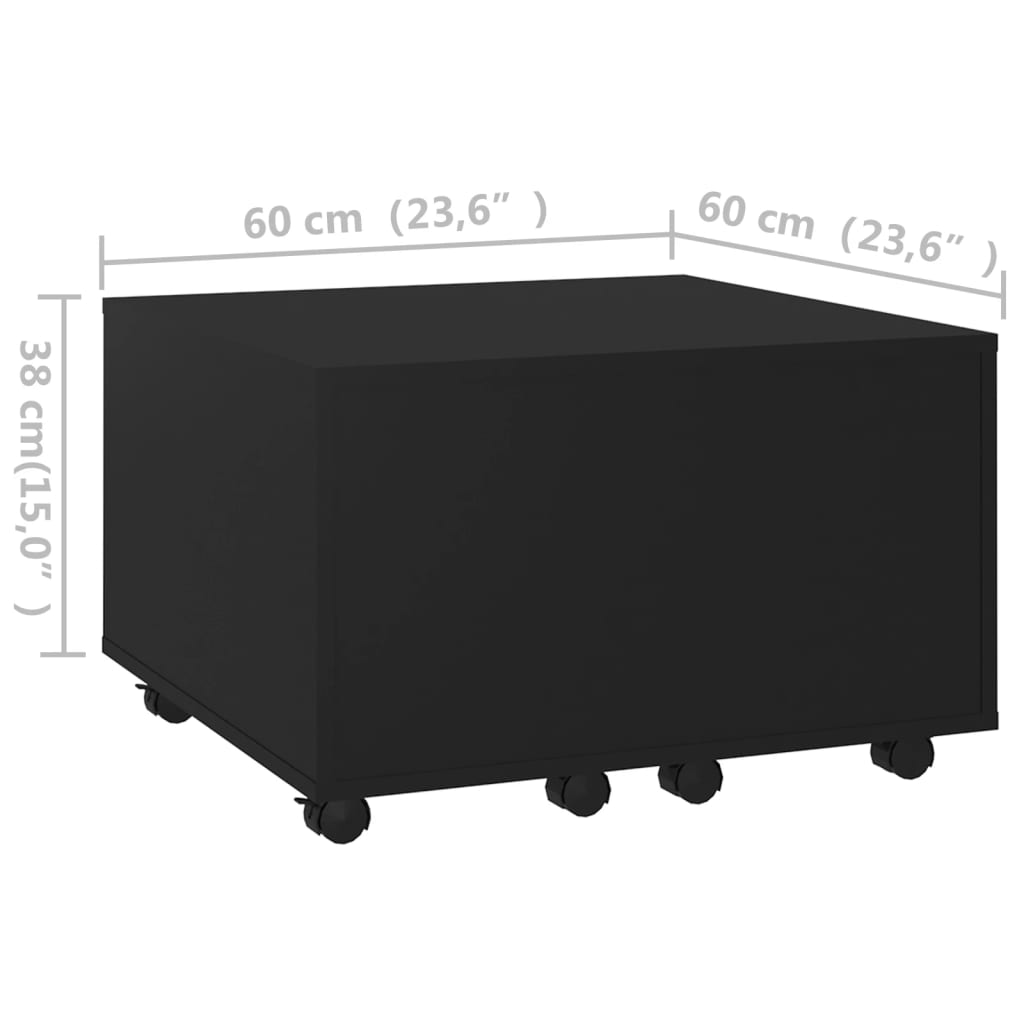 Salontafel 60x60x38 cm bewerkt hour zwart is nu te koop bij PeponiXL, paradijselijk wonen!