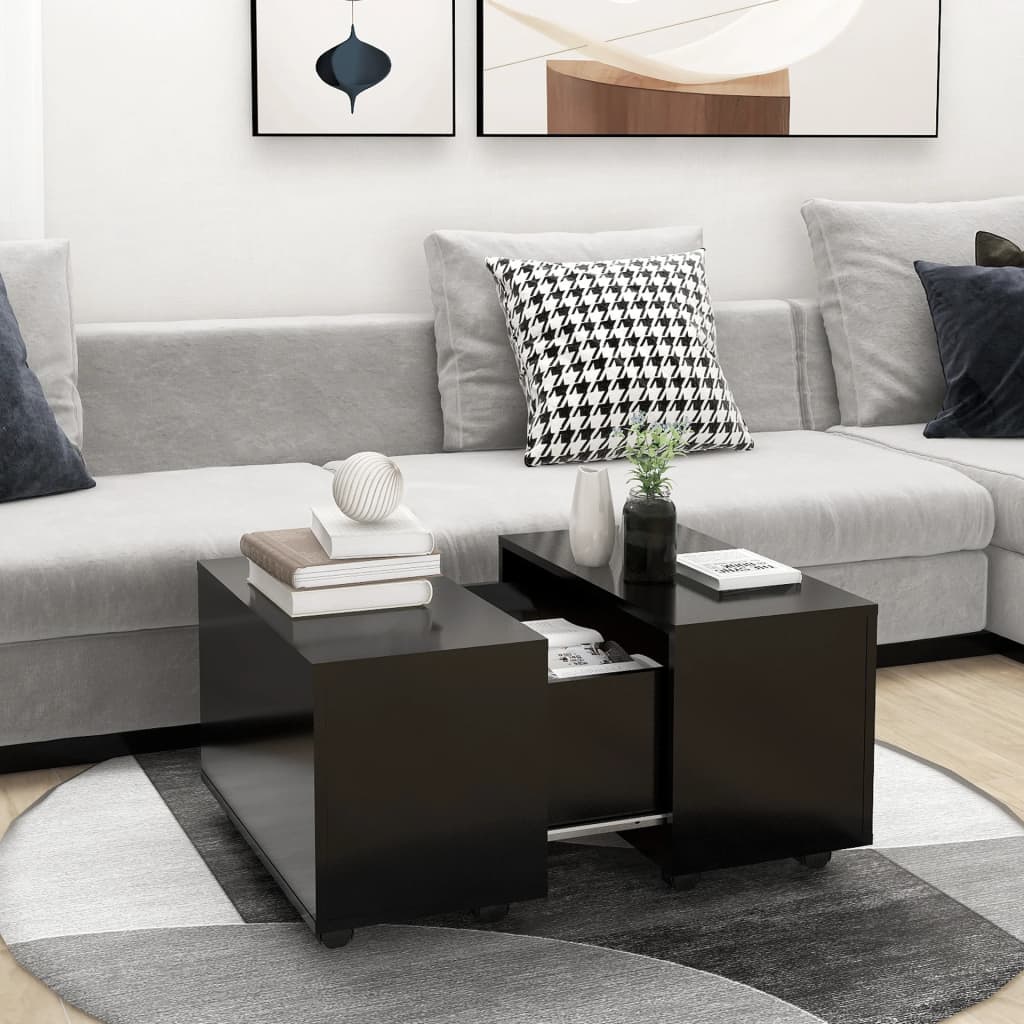 Salontafel 60x60x38 cm bewerkt hour zwart is nu te koop bij PeponiXL, paradijselijk wonen!
